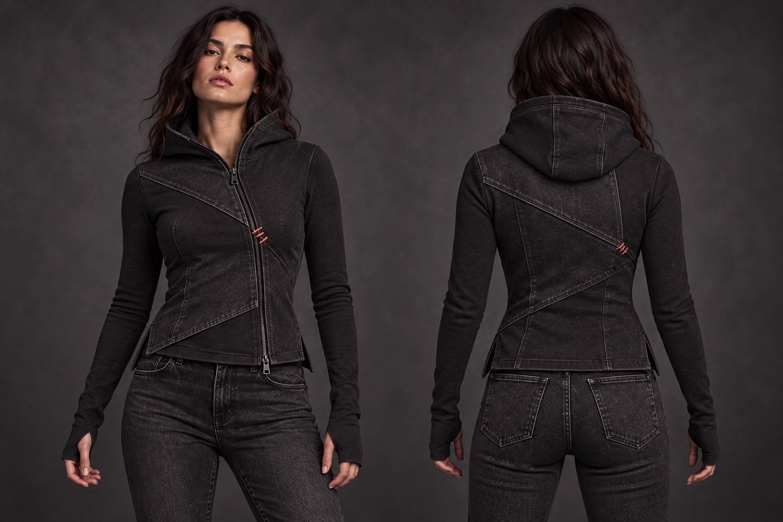 Asymmetric Zip Hoodie