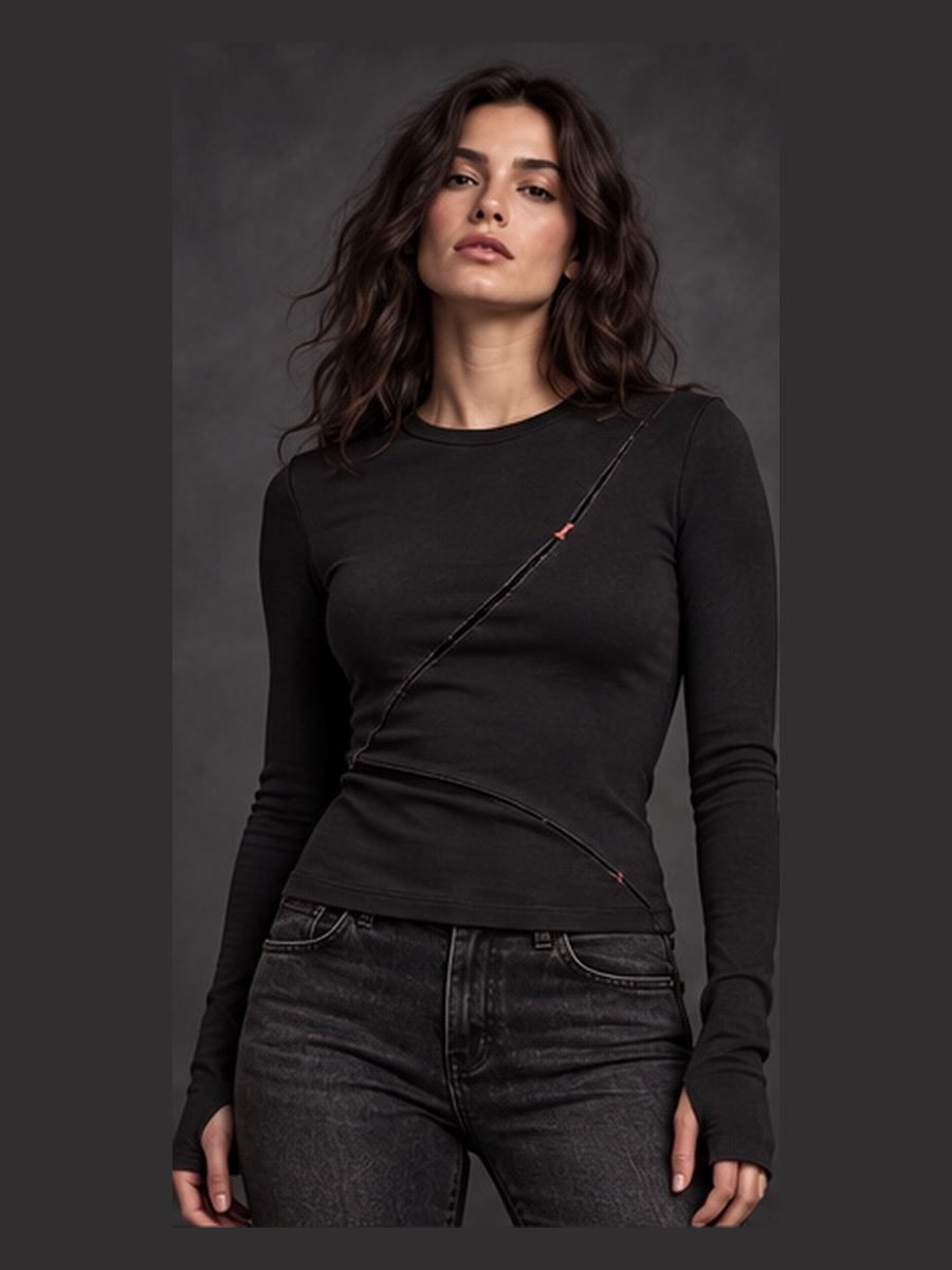 Fitted Slash Long-Sleeve