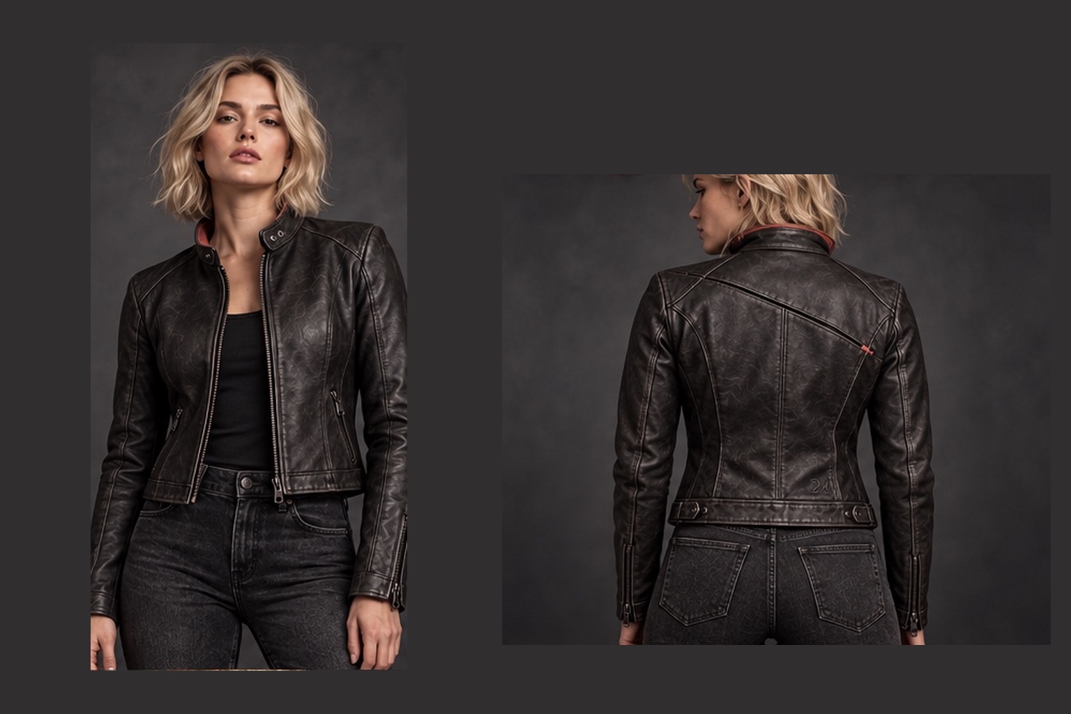 Women’s Leather Moto Jacket